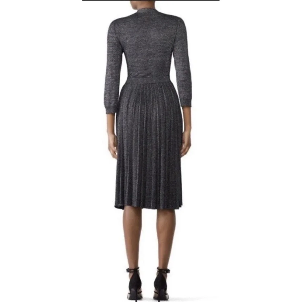 Kate Spade Metallic Wrap Sweater Dress Size Small Holiday Pleated Stretch